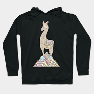 Proud Llama Pattern - Pastel Kids Colors Hoodie